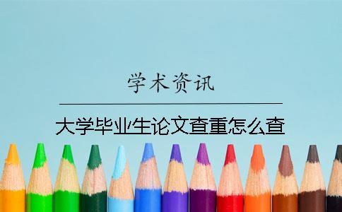 大学毕业生论文查重怎么查