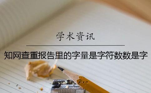 知网查重报告里的字量是字符数数是字量