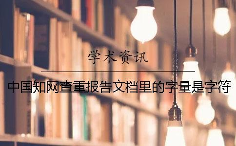 中国知网查重报告文档里的字量是字符还是字量