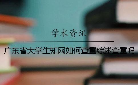 广东省大学生知网如何查重？综述查重吗？