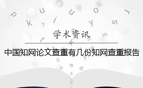 中国知网论文查重有几份知网查重报告文档？