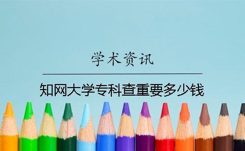 知网大学专科查重要多少钱