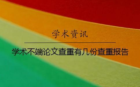 学术不端论文查重有几份查重报告？
