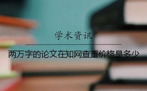 两万字的论文在知网查重价格是多少