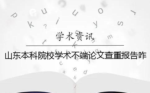 山东本科院校学术不端论文查重报告咋样验证真伪？